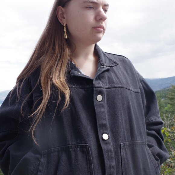 Black Ladies Or Guys Jean Coat With The Meaning Of The Word Blah By Vegorrs - Picture 5 of 7